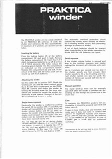 Praktica (VEB) BX 20 manual. Camera Instructions.